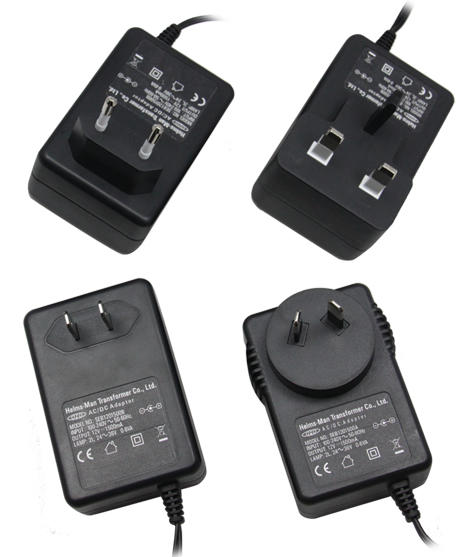 WALL-MOUNTED X-SERIES Universal Switching Adaptors with Fixed AC Plugs (up to 6W)